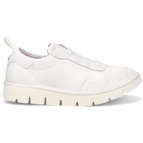 Weiße Slip-On Sneakers mit Laufinspiriertem Obermaterial , Damen, Größe: 38 EU - Panchic - Modalova