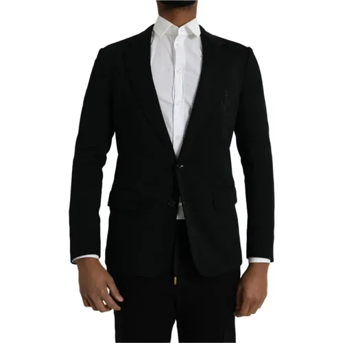 Blazers, male, , Size: M Wool Suit Slim Fit - Dolce & Gabbana - Modalova