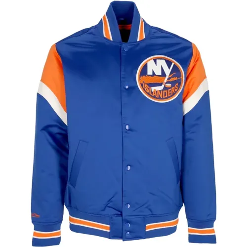 Bomber Jackets, male, , Size: XL NHL Heavyweight Bomber Jacket New York Islanders - Mitchell & Ness - Modalova