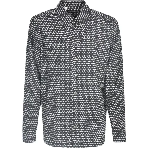 Geometrisches Muster Schwarz-Weiß Hemd , Herren, Größe: L - Dolce & Gabbana - Modalova