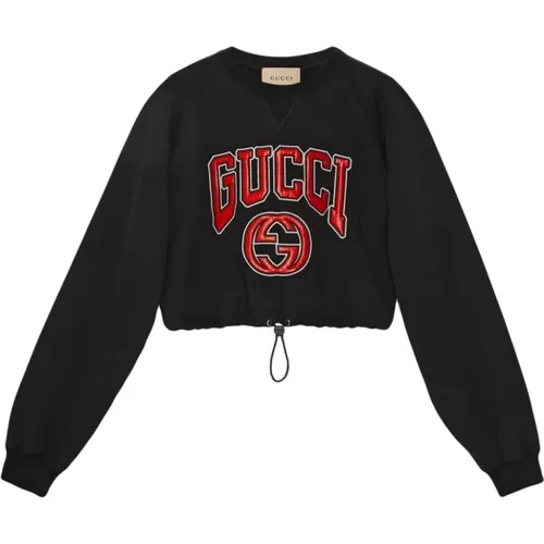 Schwarzer Baumwoll-Sweatshirt Ss22 - Gucci - Modalova