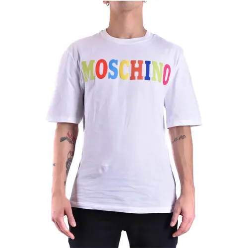 T-Shirts, male, , Size: L Printed Cotton Jersey T-Shirt - Moschino - Modalova