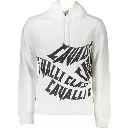 Hooded Logo Print Cotton Sweater , male, Sizes: 2XL, L, M, XL - Cavalli Class - Modalova