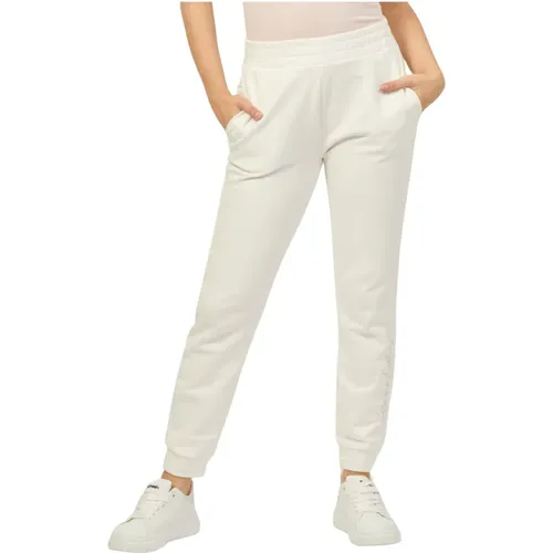 Weiße Joggerhose mit French Terry , Damen, Größe: L - Armani Exchange - Modalova