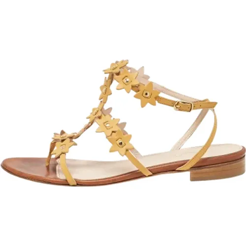 Pre-owned Sandals, female, , Size: 10 US Pre-owned Leather sandals - Oscar De La Renta Pre-owned - Modalova