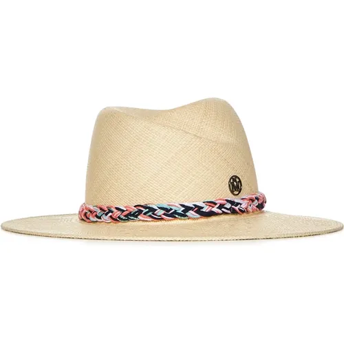 Brisa Straw Fedora Hat , female, Sizes: S, M - Maison Michel - Modalova