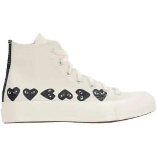 Sneakers, female, , Size: 6 US High-Top Canvas Sneakers - Comme des Garçons Play - Modalova