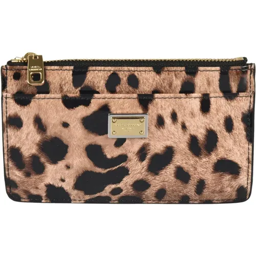 Damen Geldbörse mit Leopardenmuster , Damen, Größe: ONE Size - Dolce & Gabbana - Modalova