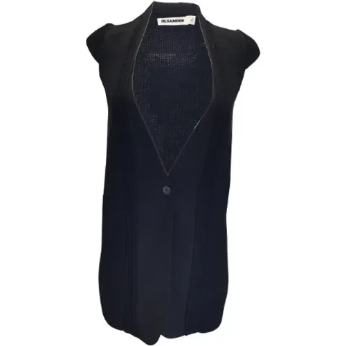 Pre-owned Tops, female, , Size: XS Wool Knitted Vest with Single Button - Jil Sander Pre-owned - Modalova