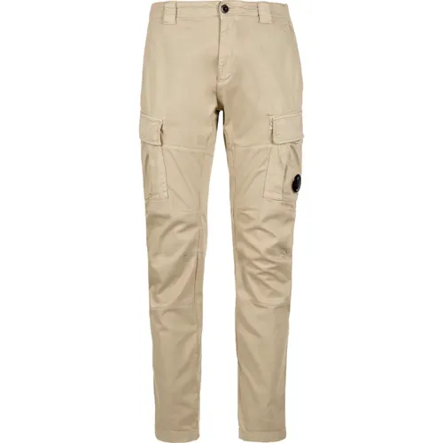 Straight Trousers, male, , Size: L Brown Stretch Cargo Pants - C.P. Company - Modalova