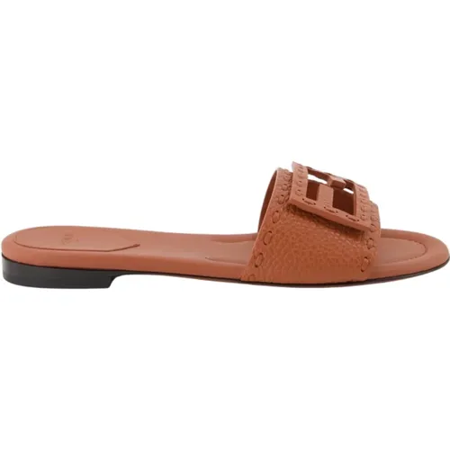 Sliders, female, , Size: 8 1/2 US Baguette Leather Sandals Spring-Summer 2025 - Fendi - Modalova
