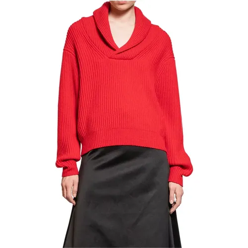 V-neck Knitwear, female, , Size: XS Cashmere Crew Sweater - The Garment - Modalova