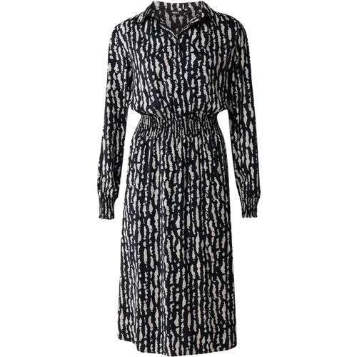 Langes Bedrucktes Kleid in Marineblau , Damen, Größe: 2XL - Mexx - Modalova