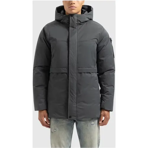 Technische Parka Winterjacke Grau , Herren, Größe: L - Pure Path - Modalova