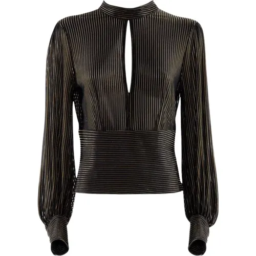 Goldgestreifter Lurex-High-Neck-Pullover - Nenette - Modalova