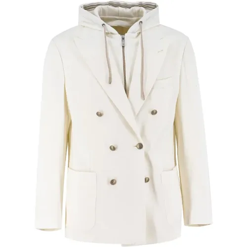Double Breasted Cotton Cashmere Jacket , male, Sizes: L - Eleventy - Modalova