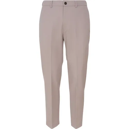 Chinos, male, , Size: XL Taupe Zip Trousers Made in Italy - Mauro Grifoni - Modalova