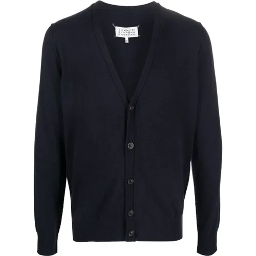 Cashmere Cardigan with Ribbed Details , male, Sizes: XL, S, L - Maison Margiela - Modalova