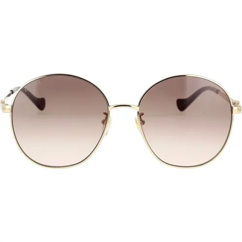 Retro Runde Sonnenbrille mit GG Cut-Out Kette,Stylische Sonnenbrille Gg1090Sa - Gucci - Modalova