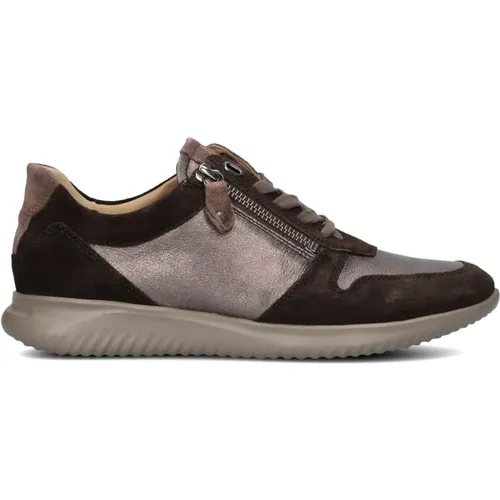 Taupe Wildleder Low-Top Sneakers , Damen, Größe: 37 1/2 EU - Hartjes - Modalova