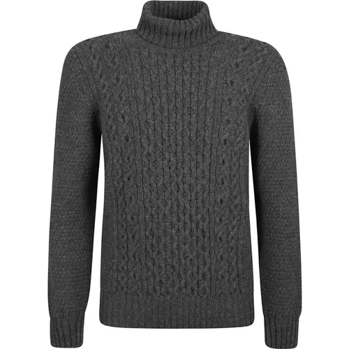 Turtlenecks, male, , Size: M Anthracite Sweater Dolcevita Aran Tubico - Drumohr - Modalova