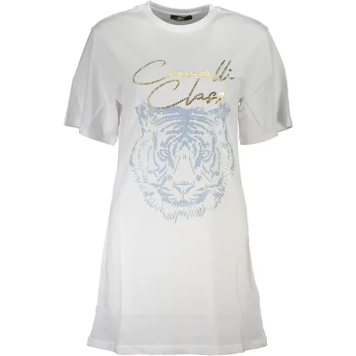Damen Logo Print T-Shirt , Damen, Größe: 2XL - Cavalli Class - Modalova