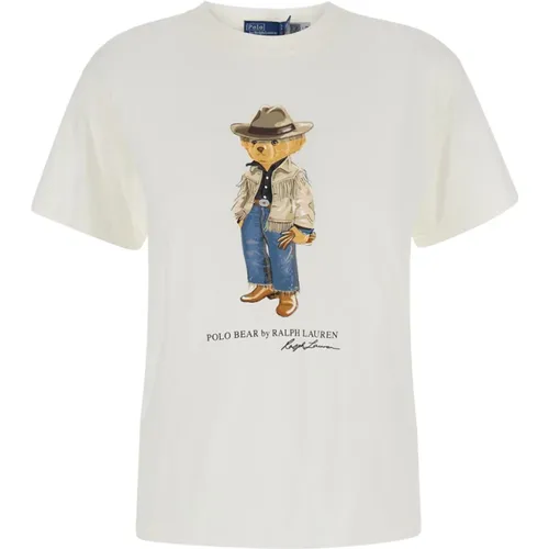 T-Shirts, female, , Size: M T-shirts and Polos with Polo Bear - Polo Ralph Lauren - Modalova