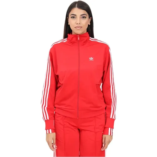 Roter Adicolor Classics Reißverschluss-Sweatshirt , Damen, Größe: L - adidas Originals - Modalova