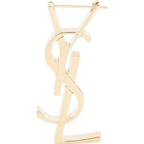 Chunky Monogrammed Metallic Ohrringe - Saint Laurent - Modalova