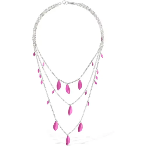 Necklaces, female, , Size: ONE SIZE Shiny Leaf Necklace Metal /Silver - Isabel marant - Modalova