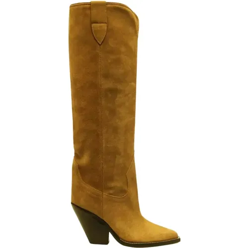 Beige Leder Kniehohe Stiefel - Isabel marant - Modalova