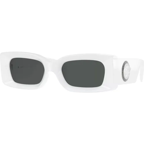 Stylish Sunglasses with Dark Grey Lenses , unisex, Sizes: 52 MM - Versace - Modalova