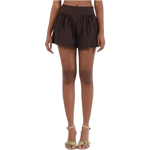 Cotton Short Shorts with Side Zip , female, Sizes: S, M - Msgm - Modalova