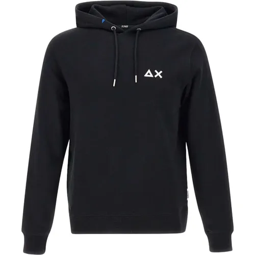 Schwarzer Baumwollhoodie mit Verstellbarer Kordel , Herren, Größe: XL - Sun68 - Modalova