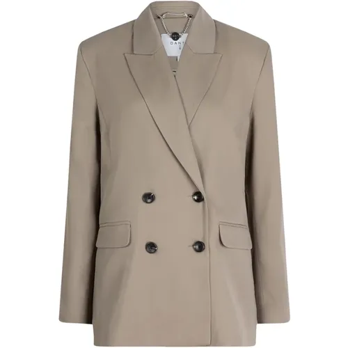 Double-breasted Blazer in Faded Khaki , female, Sizes: S - Dante 6 - Modalova