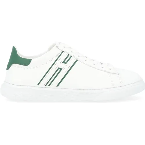 Weiße und grüne Ledersneaker H365 , Herren, Größe: 43 1/2 EU - Hogan - Modalova