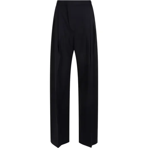 Midnight Blue Wide Leg Trousers , female, Sizes: 2XS - Victoria Beckham - Modalova