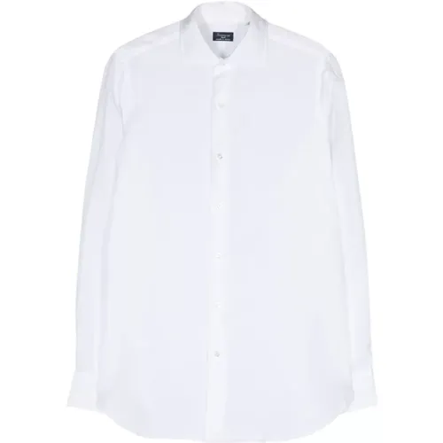 Weißes Baumwoll Leinen Hemd , Herren, Größe: 4XL - Finamore - Modalova