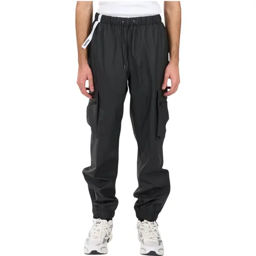 Straight Trousers, male, , Size: XL Utility Cargo Pants with Elastic Waist - Rains - Modalova