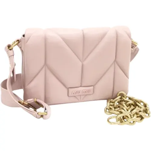 Pre-owned Cross Body Bags, female, , Size: ONE SIZE Pre-owned Leather shoulder-bags - Miu Miu Pre-owned - Modalova