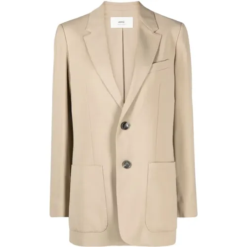 Blazers, female, , Size: S Single Breasted Blazer - Ami Paris - Modalova