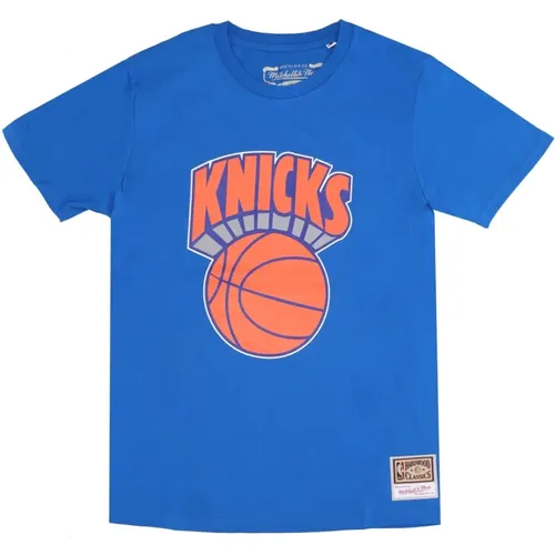 T-Shirts, male, , Size: L New York Knicks Logo Tee - Mitchell & Ness - Modalova