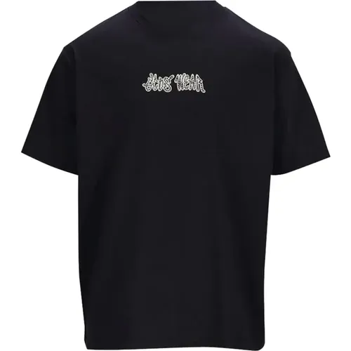Schwarzes Graffiti Loose T-Shirt - Gcds - Modalova