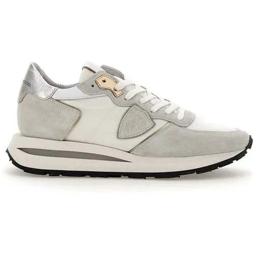 Weiße Sneakers Paris Stil , Damen, Größe: 41 EU - Philippe Model - Modalova