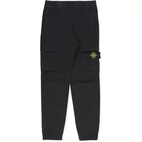 Schwarze Baumwoll-Cargohose - Stone Island - Modalova