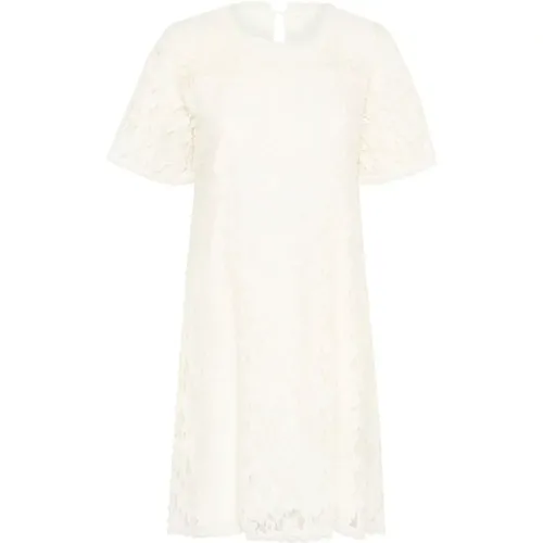 Lace Dress Snow , female, Sizes: XL, M, XS, S, L - Cream - Modalova