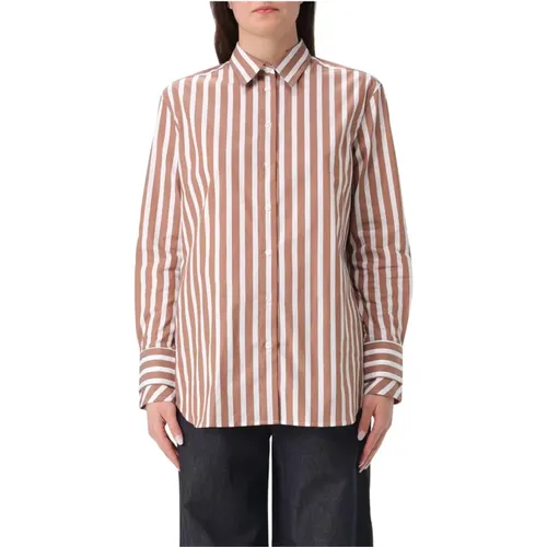 Shirts, female, , Size: M Striped Poplin Shirt - Fay - Modalova