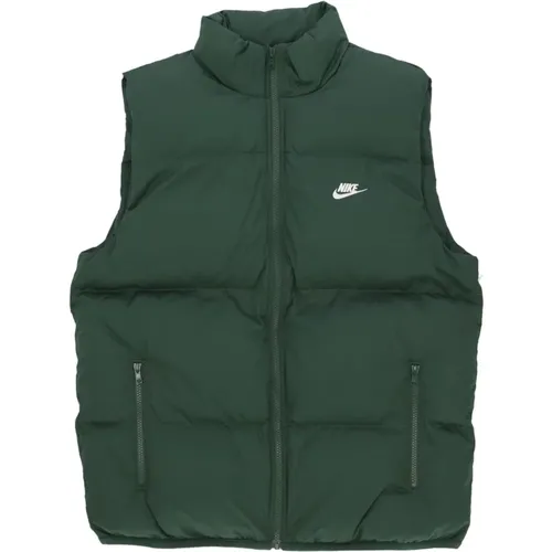 Vests, male, , Size: L Puffer Vest Down Jacket Fir/White - Nike - Modalova