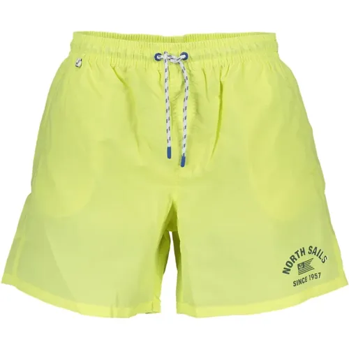 Gelbe Herren-Badehose mit Kontrastdetails , Herren, Größe: S - North Sails - Modalova