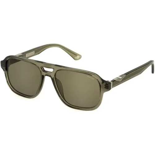 Grüne transparente Sonnenbrille mit braunen Gläsern - Police - Modalova